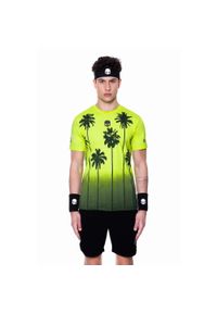 HYDROGEN - Koszulka tenisowa męska z krótkim rękawem Hydrogen Palm tech tee. Kolor: czarny, wielokolorowy, żółty. Długość rękawa: krótki rękaw. Długość: krótkie. Sport: tenis