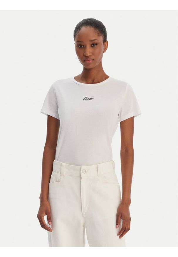 BOSS T-Shirt Elove 50554696 Biały Slim Fit. Kolor: biały. Materiał: bawełna
