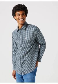 Wrangler - WRANGLER LS 1 PKT SHIRT MĘSKA KOSZULA W KRATĘ KRATA BLACK IRIS 112350495 W5A9016826