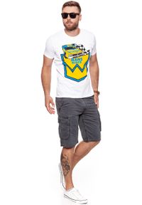 Wrangler - WRANGLER T SHIRT B&Y CREW TEE WHITE W7C41FK12. Materiał: bawełna. Wzór: nadruk. Sezon: lato