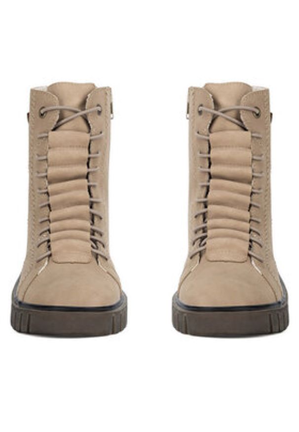 Rieker Trzewiki Y3421-20 Beżowy. Kolor: beżowy. Materiał: skóra