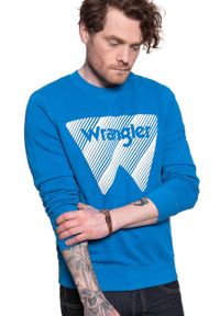 Wrangler - WRANGLER CREW SWEAT DIRECTOIRE BLUE W6M3HAXKL. Kolor: niebieski #3