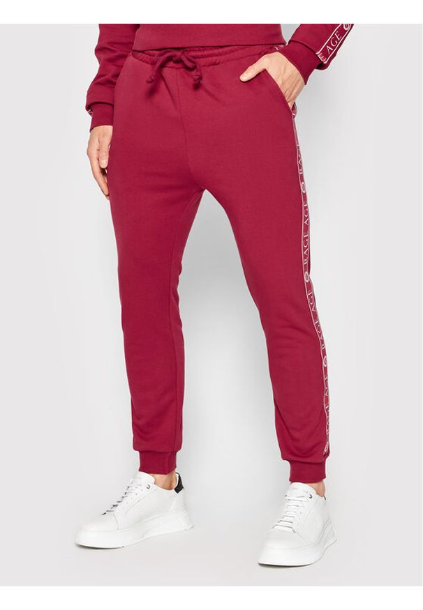Rage Age Spodnie dresowe Carbon Bordowy Regular Fit. Kolor: czerwony. Materiał: bawełna, dresówka