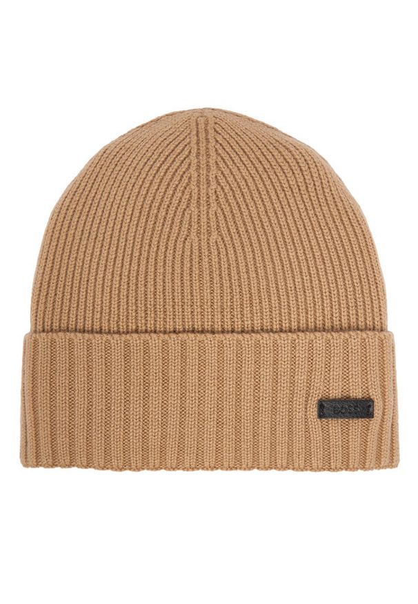 BOSS - Boss Czapka Fati 50495306 Beżowy. Kolor: beżowy. Materiał: wełna