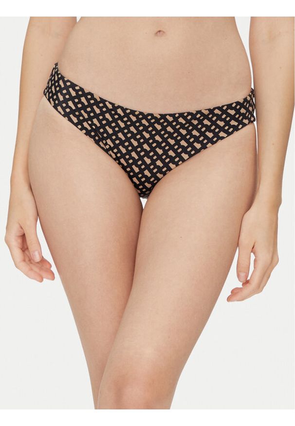 BOSS Dół od bikini Bb Monogram 50535285 Czarny Regular Fit. Kolor: czarny. Materiał: syntetyk