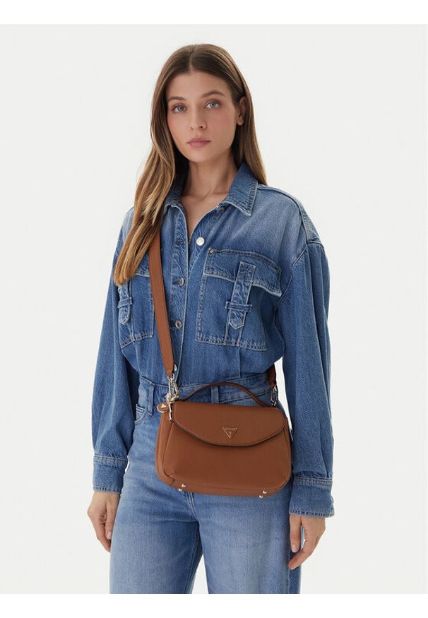 Guess Torebka Evie HWBG96 64200 Brązowy. Kolor: brązowy. Materiał: skórzane