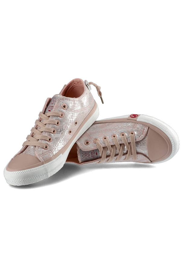 Różowe Trampki Cross Jeans Damskie Wygodne Obuwie. Okazja: na co dzień. Zapięcie: sznurówki. Kolor: różowy. Materiał: guma. Szerokość cholewki: normalna. Styl: casual, klasyczny