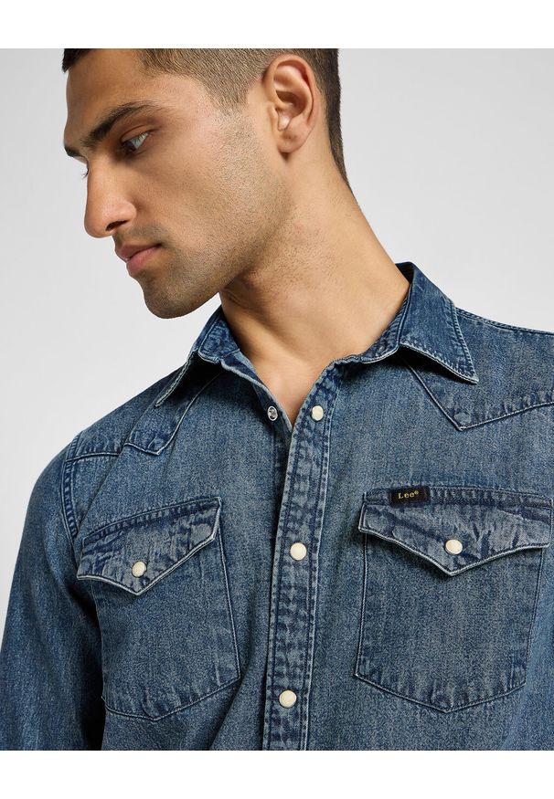 Lee - LEE MĘSKA KOSZULA REGULAR WESTERN SHIRT GREEN AURA 112355743 L66W008582