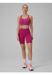 4f - 4F Legginsy kolarki treningowe damskie - różowe XS. Stan: podwyższony. Kolor: różowy. Materiał: włókno #1