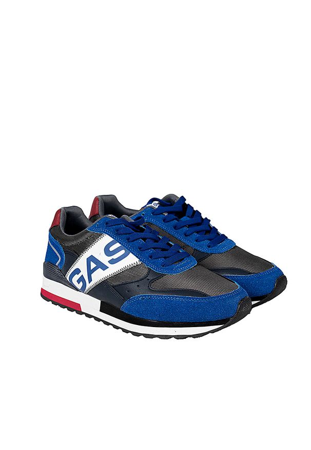 Gas Sneakersy "Yohn SDX" | GAM223917 | Yohn SDX | Mężczyzna | Granatowy. Kolor: niebieski. Materiał: tkanina, skóra ekologiczna. Wzór: aplikacja