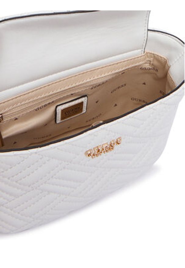 Guess Torebka Sally Mini HWQG99 21770 Biały. Kolor: biały. Materiał: skórzane