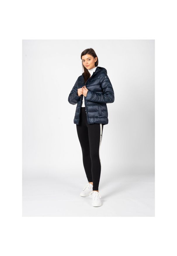 Champion - Kurtka turystyczna damska Down Jacket. Typ kołnierza: kaptur. Kolor: niebieski. Materiał: poliester