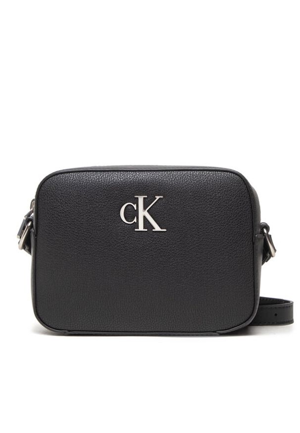 Calvin Klein Torebka Minimal Monogram Camera Bag 18 K60K610085 Czarny. Kolor: czarny. Materiał: skórzane