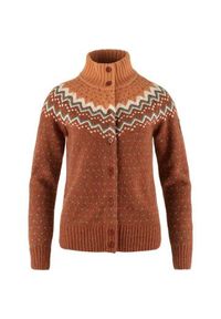 Fjällräven - Bluza wełniana damska Fjallraven Ovik Knit Cardigan. Kolor: brązowy. Materiał: wełna
