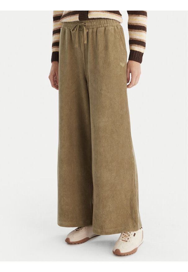 Roxy Spodnie materiałowe Lekeito Pant Knit ERJNP03691 Zielony Regular Fit. Kolor: zielony. Materiał: bawełna