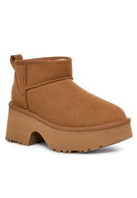Ugg Śniegowce W Classic Ultra Mini Heights 1158311 Brązowy. Kolor: brązowy. Materiał: zamsz, skóra