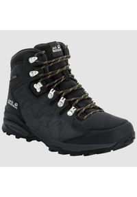 Buty trekkingowe męskie Jack Wolfskin Refugio Texapore Mid. Wysokość cholewki: za kostkę. Kolor: wielokolorowy, szary. Materiał: skóra, materiał. Szerokość cholewki: normalna