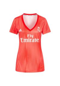 YB SPORTS - T-shirt Adidas Ladies Real Madrid - Stylowy i Sportowy. Kolor: czerwony, różowy, wielokolorowy. Sport: piłka nożna #1