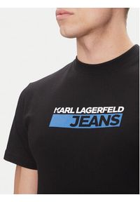 Karl Lagerfeld - KARL LAGERFELD T-Shirt A2M17074 Czarny Regular Fit. Typ kołnierza: dekolt w karo. Kolor: czarny. Materiał: syntetyk, bawełna #4