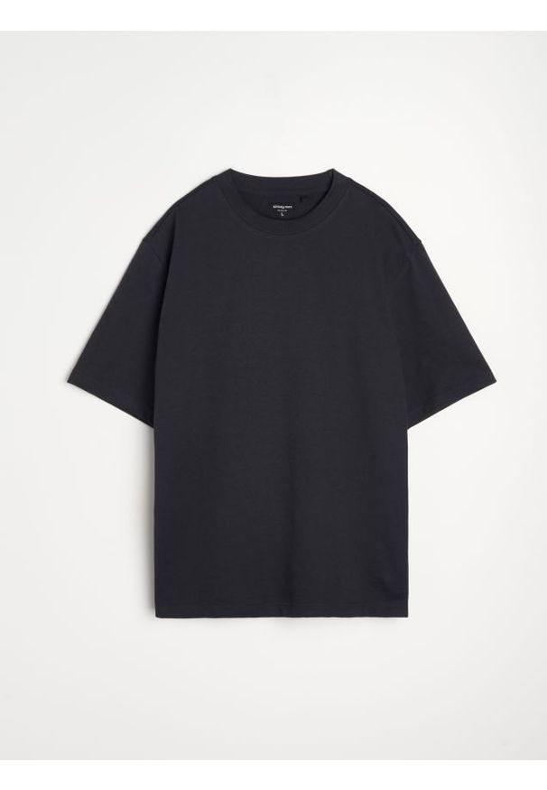 Sinsay - Bluza z krótkim rękawem z dzianiny terry - niebieski. Kolor: niebieski. Materiał: dzianina. Długość rękawa: krótki rękaw. Długość: krótkie