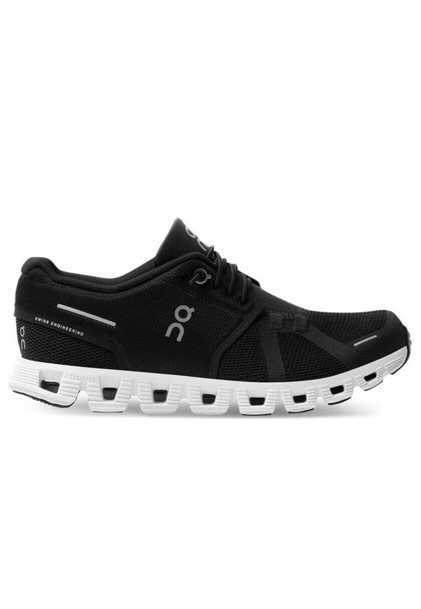 Buty do biegania damskie On Running Cloud 5 Czarne. Kolor: czarny, biały, wielokolorowy. Materiał: tkanina. Sport: bieganie