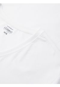 Ombre Clothing - Męski t-shirt V-neck SLIM FIT z elastanem i printem – biały V2 OM-TSBC-0221 - XXL. Okazja: na co dzień. Typ kołnierza: dekolt w serek. Kolor: biały. Materiał: elastan. Wzór: nadruk. Styl: casual #6