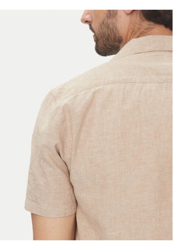 Lindbergh Koszula 30-203319 Beżowy Relaxed Fit. Kolor: beżowy. Materiał: bawełna