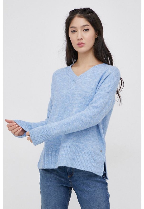 Tom Tailor Sweter damski. Okazja: na co dzień. Kolor: niebieski. Materiał: dzianina, materiał. Styl: casual