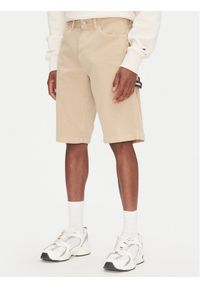 Tommy Jeans Szorty materiałowe Jaimie DM0DM21951 Beżowy Slim Fit. Kolor: beżowy. Materiał: bawełna