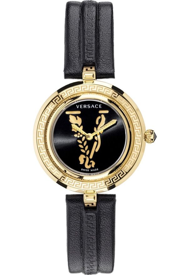 VERSACE - Zegarek Versace Zegarek damski Versace VEZ400121 czarny. Kolor: czarny