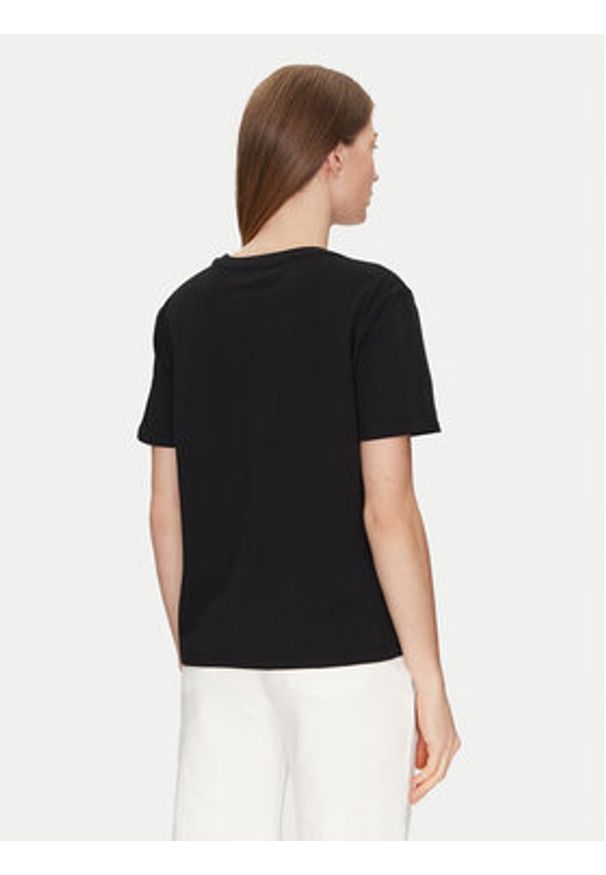 TwinSet - TWINSET T-Shirt 251TP2074 Czarny Regular Fit. Kolor: czarny. Materiał: bawełna
