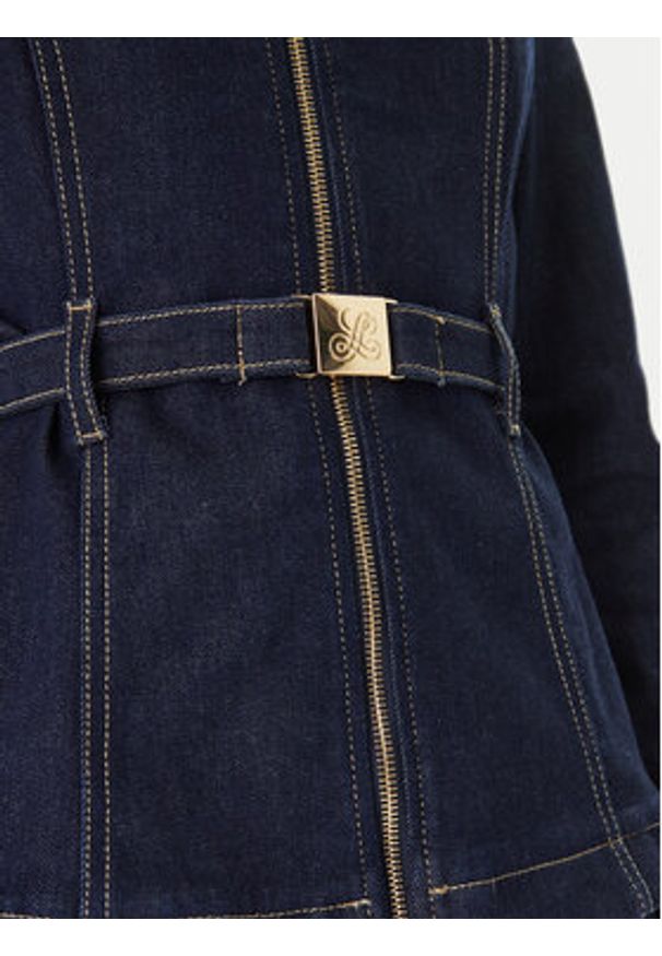 Luisa Spagnoli Kurtka jeansowa Vigana 542808 Granatowy Slim Fit. Kolor: niebieski. Materiał: bawełna