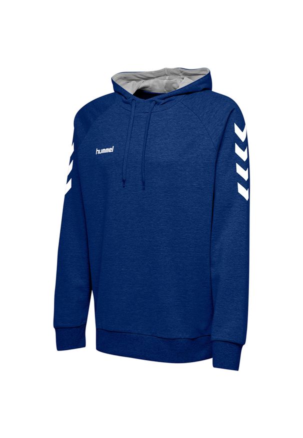 Bluza sportowa z kapturem męska Hummel Go Cotton Hoodie. Typ kołnierza: kaptur. Kolor: biały, wielokolorowy, niebieski. Sport: taniec, joga i pilates