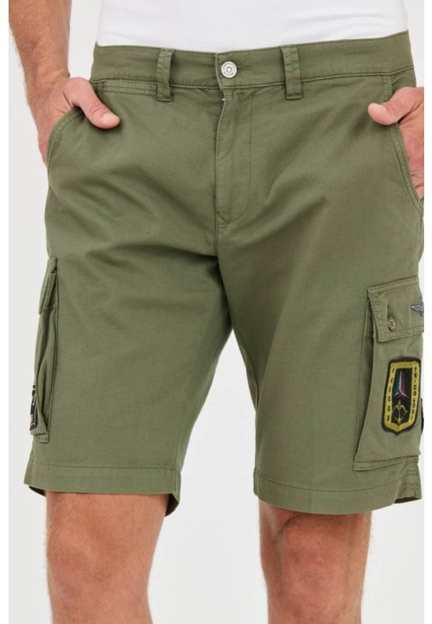 Aeronautica Militare - AERONAUTICA MILITARE Zielone męskie bermudy Frecce Tricolori, Rozmiar L. Kolor: zielony