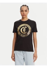 Just Cavalli T-Shirt 78PAHT01 Czarny Regular Fit. Kolor: czarny. Materiał: bawełna
