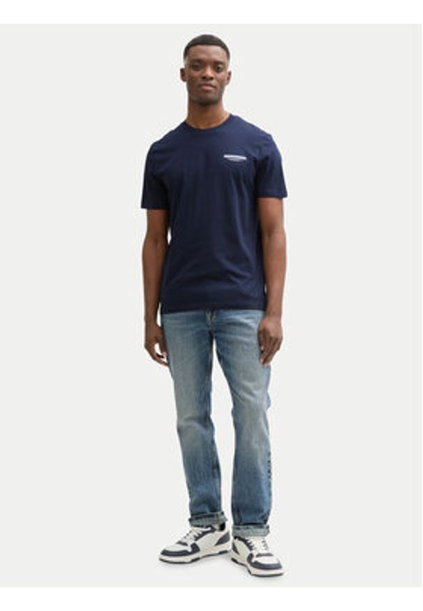 Tom Tailor Denim T-Shirt 1043491 Granatowy Regular Fit. Kolor: niebieski. Materiał: bawełna