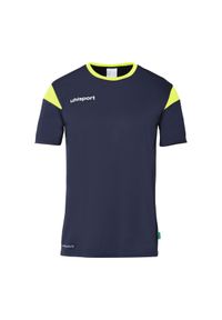 UHLSPORT - Koszulka Uhlsport Squad 27. Kolor: niebieski, żółty, wielokolorowy. Materiał: jersey. Wzór: kolorowy, napisy. Sport: piłka nożna