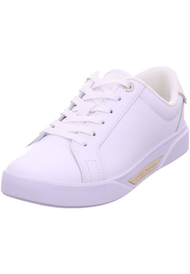 TOMMY HILFIGER - Buty Tommy Hilfiger Chic Hw Court Sneaker W FW0FW07813YBS białe. Okazja: na co dzień. Kolor: biały. Materiał: skóra, guma. Szerokość cholewki: normalna