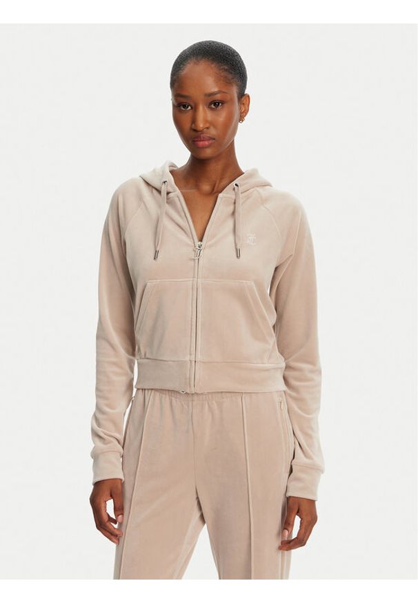 Juicy Couture Bluza Madison JCWA122001 Beżowy Slim Fit. Kolor: beżowy. Materiał: syntetyk