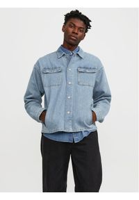 Jack & Jones - Jack&Jones Kurtka jeansowa Chase 12250086 Niebieski Loose Fit. Kolor: niebieski. Materiał: bawełna