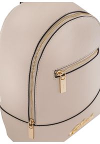 Ochnik - Kremowy plecak damski z logo. Kolor: beżowy. Materiał: skóra #5