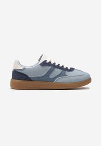 Renee - Niebieskie Sneakersy Tenisówki Ozdobione Wstawkami Ysalesa. Kolor: niebieski. Wzór: aplikacja #6