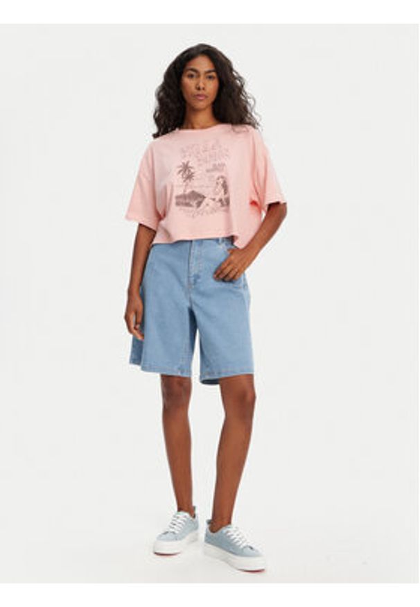 Billabong T-Shirt Island Memories EBJZT00427 Koralowy Oversize. Kolor: pomarańczowy. Materiał: bawełna