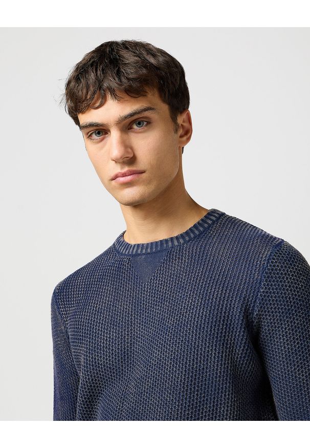 Wrangler - WRANGLER MĘSKA SWETER WRANGLER CREWNECK SWEATER NAVY 112364288