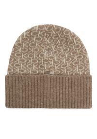 Calvin Klein Czapka Monogram Fold K60K612595 Beżowy. Kolor: beżowy. Materiał: wełna #6