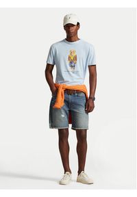 Polo Ralph Lauren T-Shirt 710P07347001 Błękitny Regular Fit. Typ kołnierza: polo. Kolor: niebieski. Materiał: bawełna #4