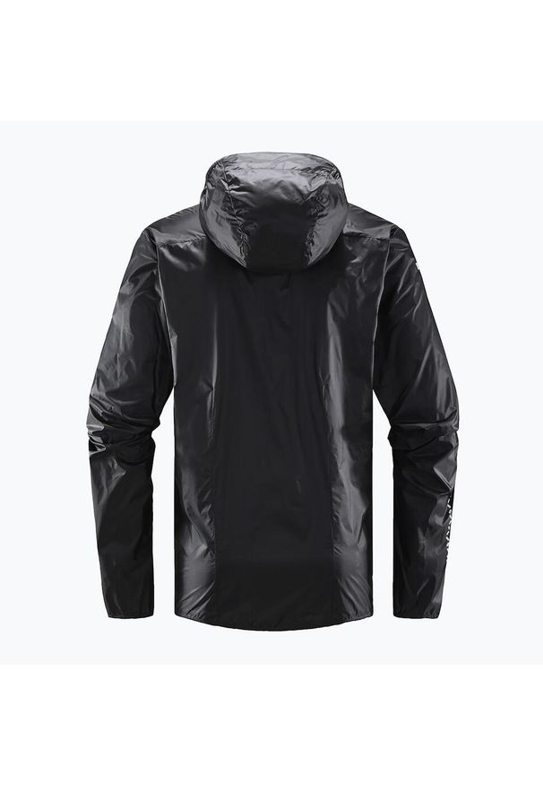 Kurtka turystyczna męska Haglöfs L.I.M Shield Hood przeciwdeszczowa. Kolor: czarny. Materiał: softshell. Sport: turystyka piesza