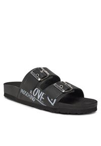 Love Moschino - LOVE MOSCHINO Klapki JA28193G1IIA0000 Czarny. Kolor: czarny. Materiał: skóra #5