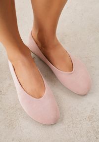 Born2be - Różowe Casualowe Balerinki z Imitacji Zamszu Zambra. Okazja: na co dzień. Kolor: różowy. Materiał: zamsz. Wzór: kolorowy. Sezon: lato. Styl: casual #9