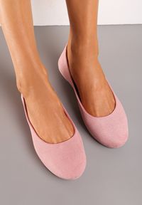Renee - Różowe Balerinki Gibbs. Nosek buta: okrągły. Zapięcie: bez zapięcia. Kolor: różowy. Materiał: materiał. Obcas: na płaskiej podeszwie. Styl: klasyczny, elegancki #1